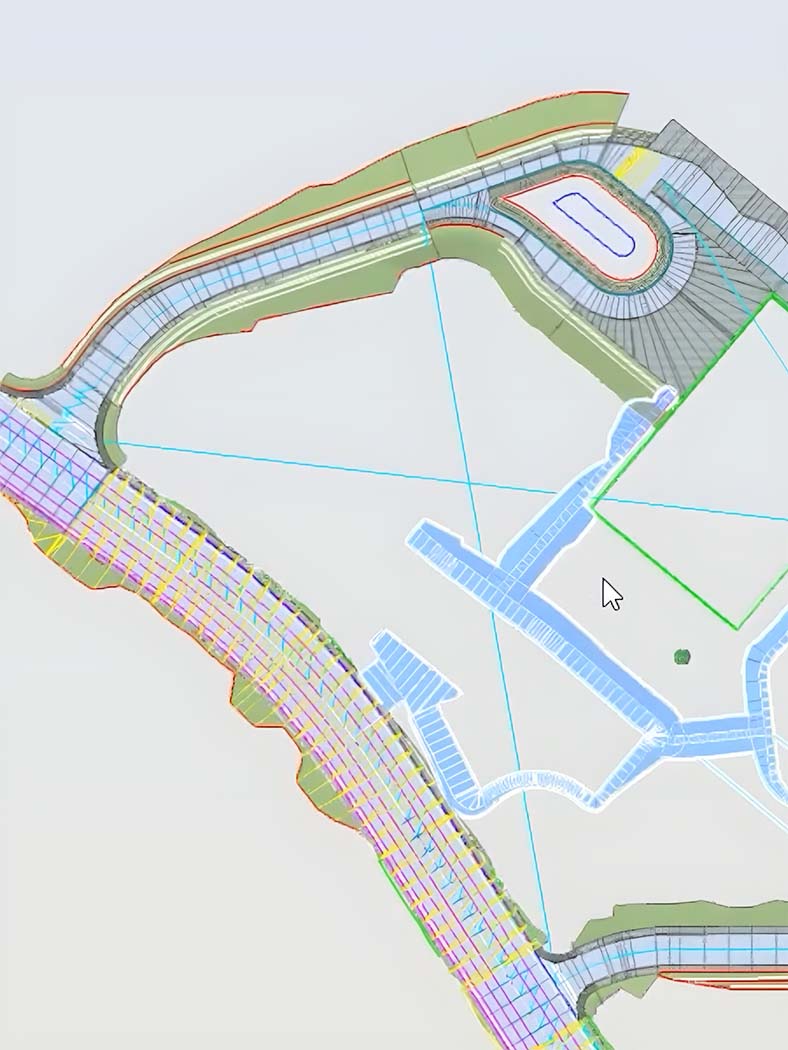 Colorful abstract architectural site plan