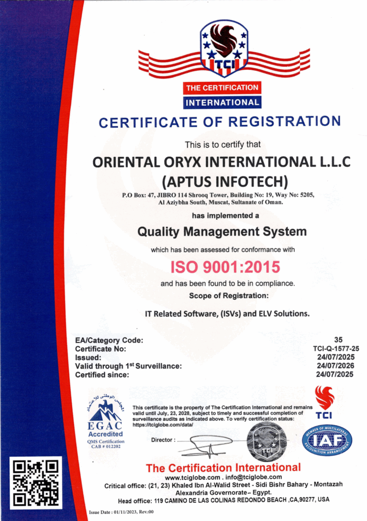 ISO 9001:2015 Certificate